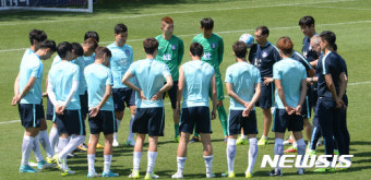 이라크와의 평가전 앞둔 한국 축구대표팀