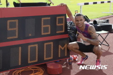 [육상]그라세, 남자 100m 9초69…뒷바람 탓에 비공인 기록