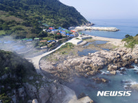 해무가 낀 신안 흑산면 만재도