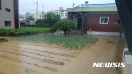 침수된 음성 무극리 일대