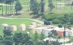 성주 미군기지 사드 장비들