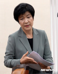 모두발언 마치고 자리로 이동하는 김영주 후보자
