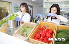 경화농산(주) | 농산물 잔류농약 검사하는 직원