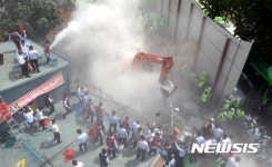 송파상운 차고지 강제철거 현장