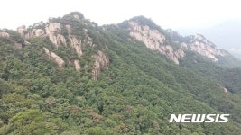 속리산 묘봉 구간의 능선