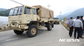 성주 도착한 미군장비
