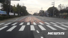 차로조정 공사끝난 신탄진IC입구 