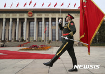 인민대회당 앞 트럼프 방중 환영식 