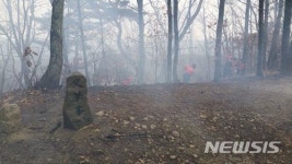 [종합] 의성군 단촌 갈라산 산불…진화작업 종료
