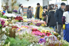 졸업시즌 활기 띠는 꽃백화점