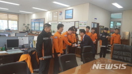 이기우 수원시장 예비후보, 수원소방서 방문 의견 청취 