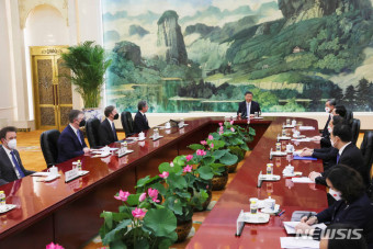 시진핑 중국 국가주석과 면담하는 토니 블링컨 미국 국무장관
