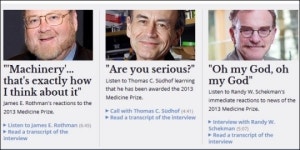 노벨 생리의학상에 美 로스먼, 셰크먼 獨 쥐트호프 수상