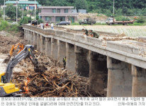[인제 수해현장 점검] 교각 세굴 심각… 다리가 내려앉는다