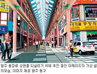 충장로 아케이드상가 조성… 아치형 투명지붕 설치 비와도 쇼핑 가능