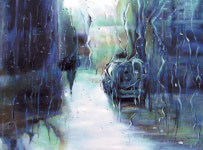 [그림이 있는 아침] 비오는 창 밖 골목