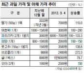 “야채·과일값 너무 올랐어요”… 고유가로 애호박 등 2011년 말보다 2배 이상 폭등