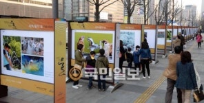 휴일 맞아 붐비는 세계 물의 날 기념 사진전