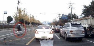 “관 짜러 가니?” 중앙분리대 끼고 역주행한 오토바이 ‘충격’