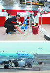 [포토] 김포공항 청사 물새고 제주공항선 바퀴 펑크