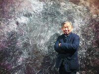 윤명로 화백 “싸리비가 만들어낸 무늬, 붓으로 흉내낼 수 없어요”