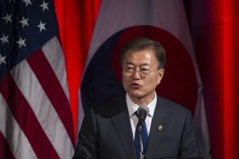 문재인 대통령, 한미 비즈니스 서밋 '연설 중'