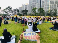 ‘3기 신도시 반대’…주말 연휴 거리로 나선 파주 운정·남양주 다산신도시 주민들