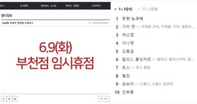 9일 휴점 공지 직후 ‘뉴코아 부천점’ 실검에 오른 이유