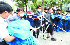 [포토] 아시아나케이오 농성장 강제 철거