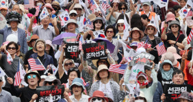“전작권 환수” “재선거”…광복절 도심서 진보·보수 대규모 집회
