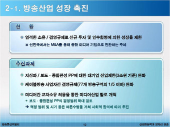 방통위 대통령 업무보고 '논란'