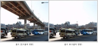서울역 앞 고가도로 33년만에 철거