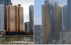 [사진]우신골든스위트 화재 전후 비교 모습