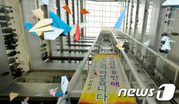 [사진]내년희망 적어서 종이비행기 날리는 성북구청