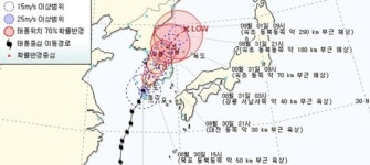 태풍 덴빈···전남 순천 지나 북동진 중
