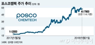전기차 대장주 포스코켐텍 1년만에 주가 4배↑ 더 오른다