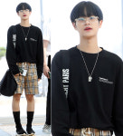 워너원 이대휘, 깜찍한 반바지 패션…투명 안경 눈길