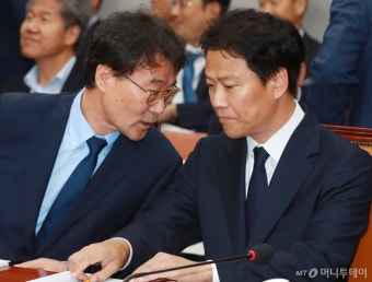 [사진]국회 운영위 출석한 장하성-임종석