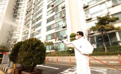 [사진]명성교회 인근 아파트 소독 작업
