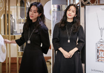 한지민, 블랙 드레스에 커다란 다이아 목걸이 눈길