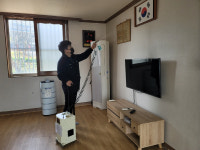 나주시영산동복지센터, 단계적 일상회복에 따른 경로당 방역 실시