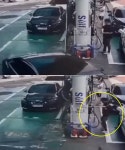 [영상]죽을 뻔했다…주유건 꽂고 출발한 민폐차