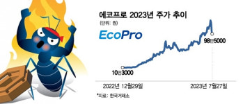 153.9만원 신고가 다음날 98.5만원…황제주 내어준 에코프로