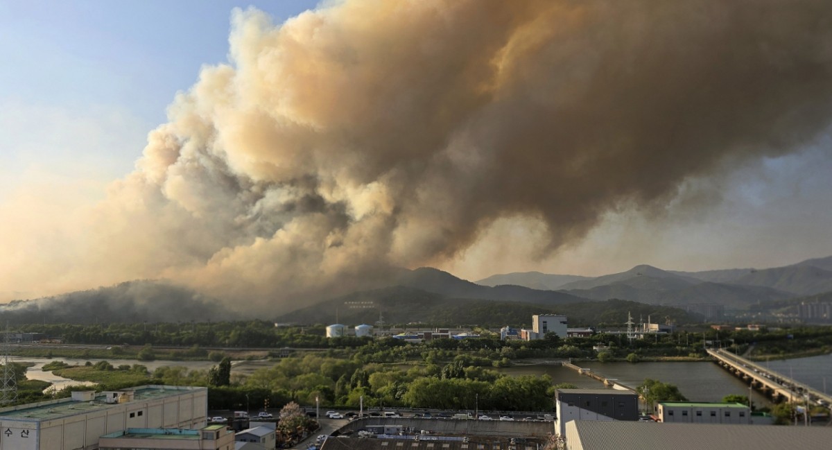 대구 북구 함지산 산불, 확산세 멈추지 않아 3단계 대응 발령