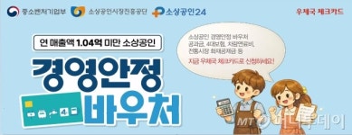 소상공인 경영안정 바우처 우체국 체크카드로 신청하세요