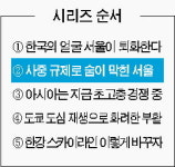 랜드마크 막는 내사산 규제로 110ｍ짜리 빌딩 빼곡