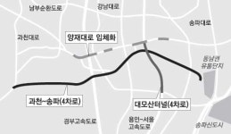 서울 송파 ~ 과천 4차선도로 만든다