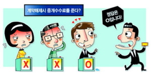 [알기쉬운 부동산 카툰] (5) 계약 해제시 중개수수료 내야 하나?