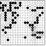 ○ 목진석 9단 ● 김기용 5단, 영감처럼