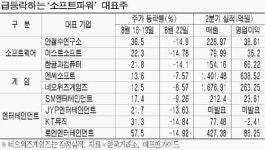 급등하던 소프트파워株 약발 다했나